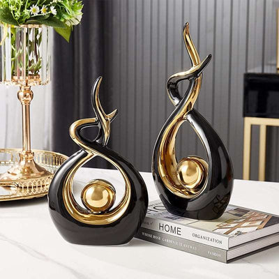 Delira Sculptuur Keramiek Goud Abstract Design