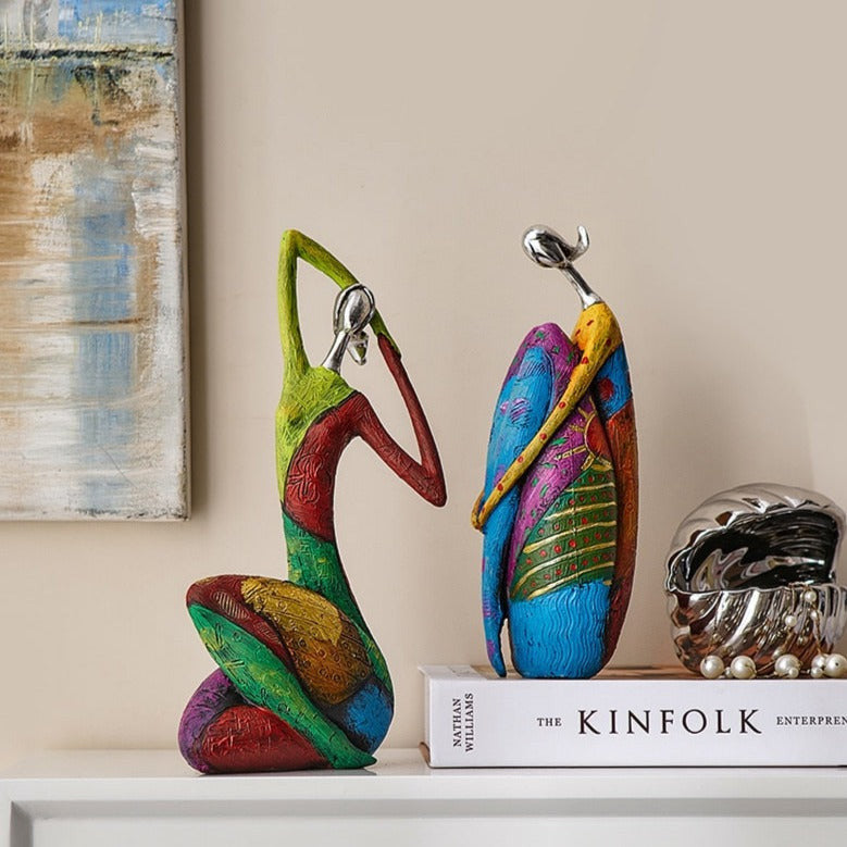Delira Beeldje Kleurrijke Vrouw Abstract Handgemaakt Kunstobject