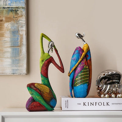Delira Beeldje Kleurrijke Vrouw Abstract Handgemaakt Kunstobject