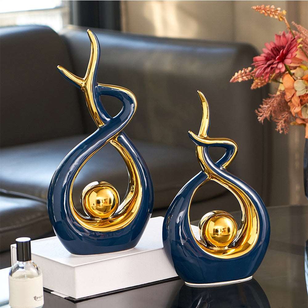 Delira Sculptuur Keramiek Goud Abstract Design
