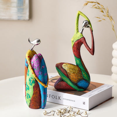 Delira Beeldje Kleurrijke Vrouw Abstract Handgemaakt Kunstobject