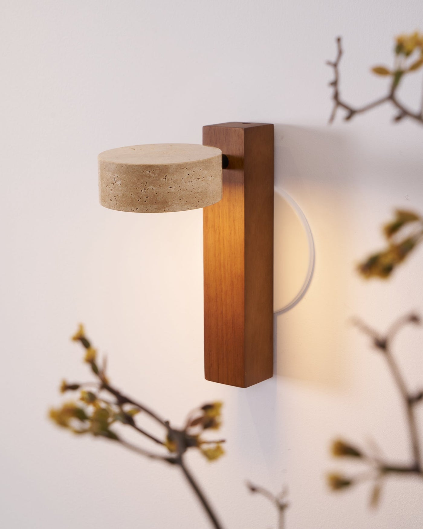 Delira Wandlamp Travertin Houten Design