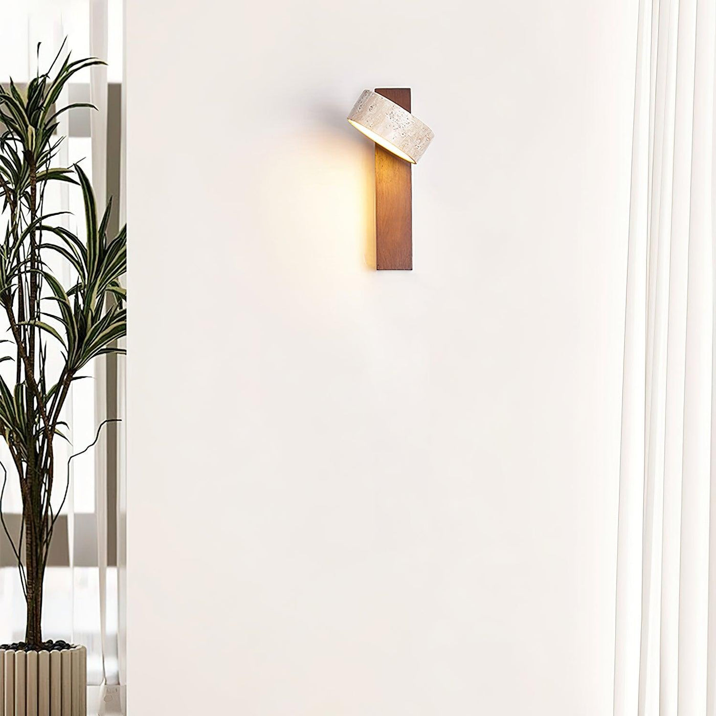 Delira Wandlamp Travertin Houten Design