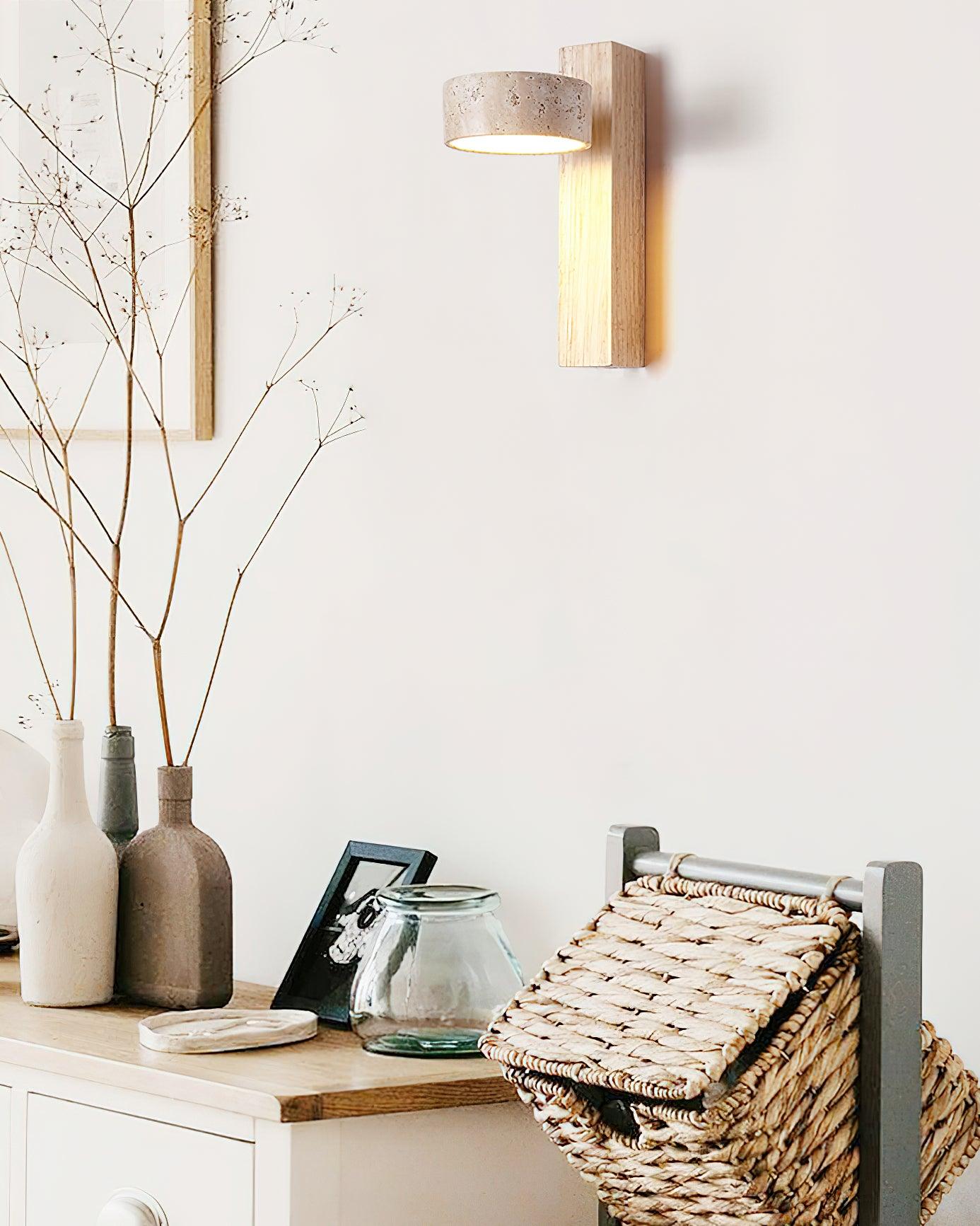 Delira Wandlamp Travertin Houten Design