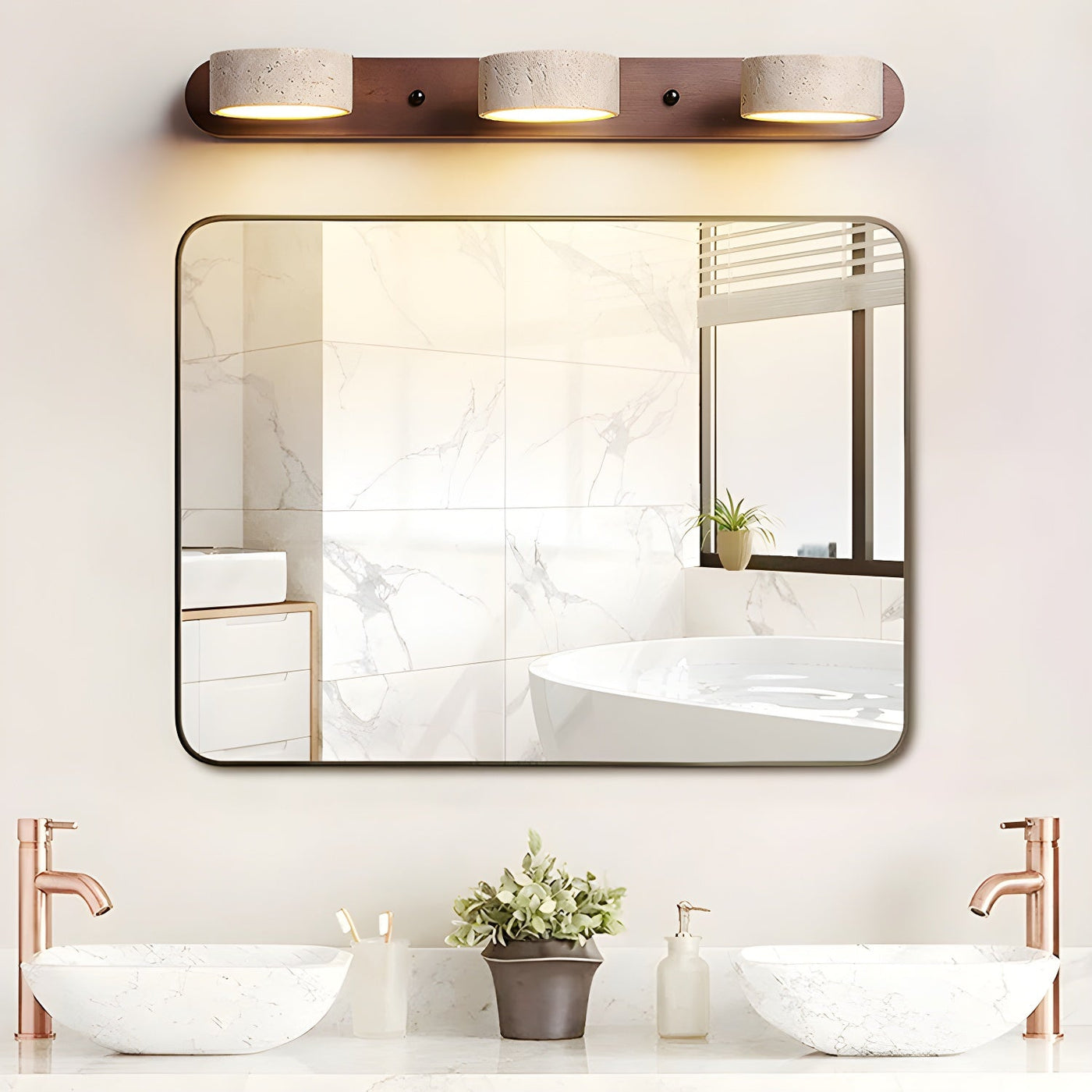 Delira Wandlamp Travertin Hout Duo Design