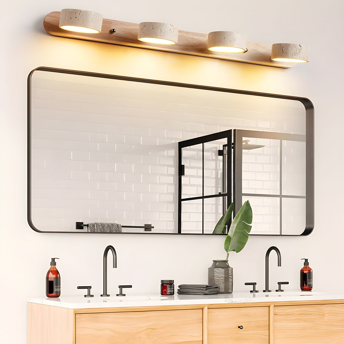 Delira Wandlamp Travertin Hout Duo Design