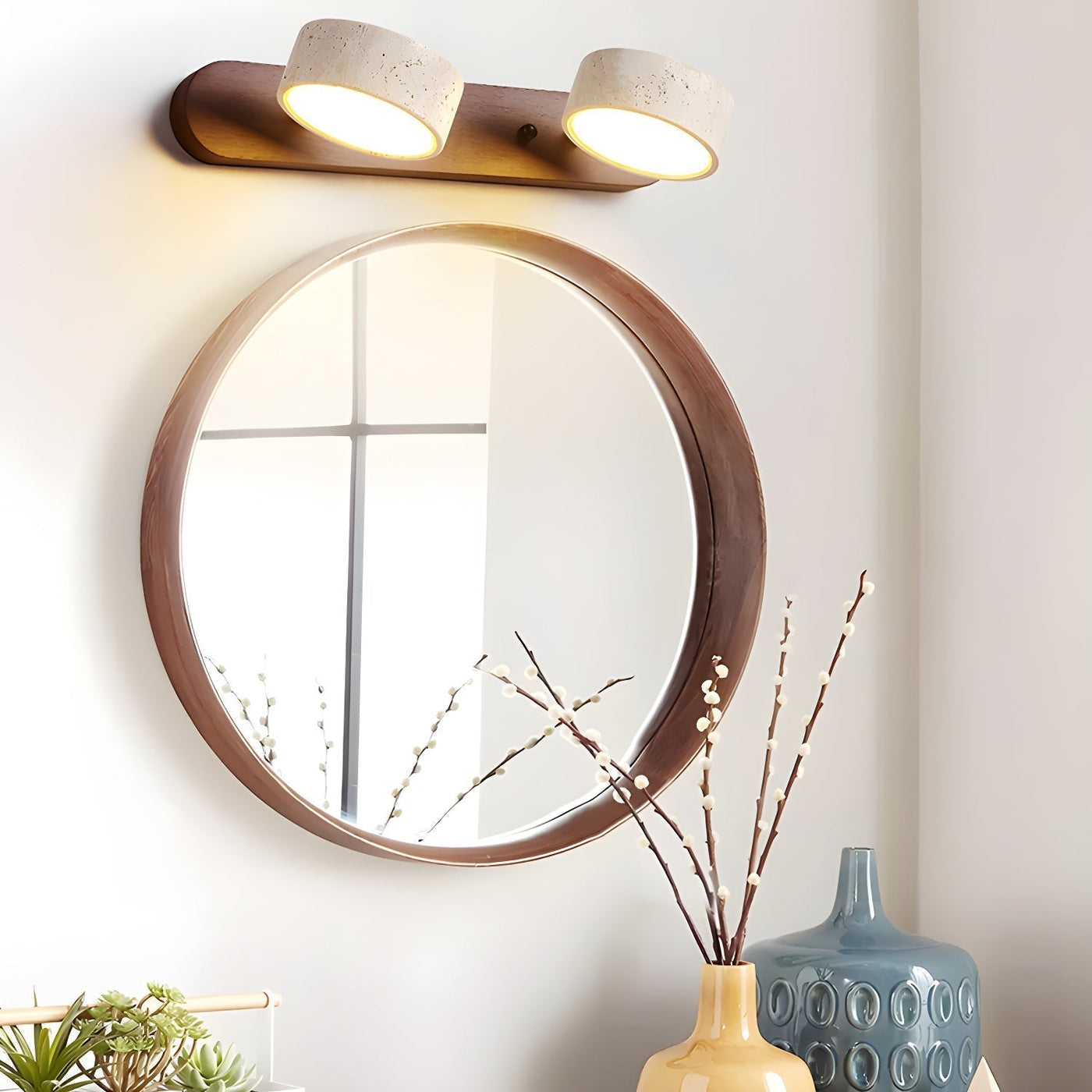 Delira Wandlamp Travertin Hout Duo Design