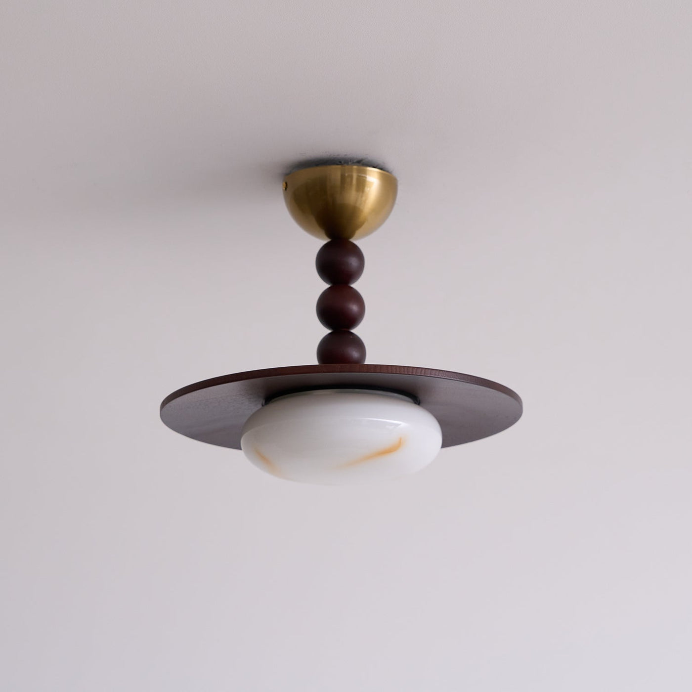 Delira Plafondlamp Walnoot Hout en Alabasterlook