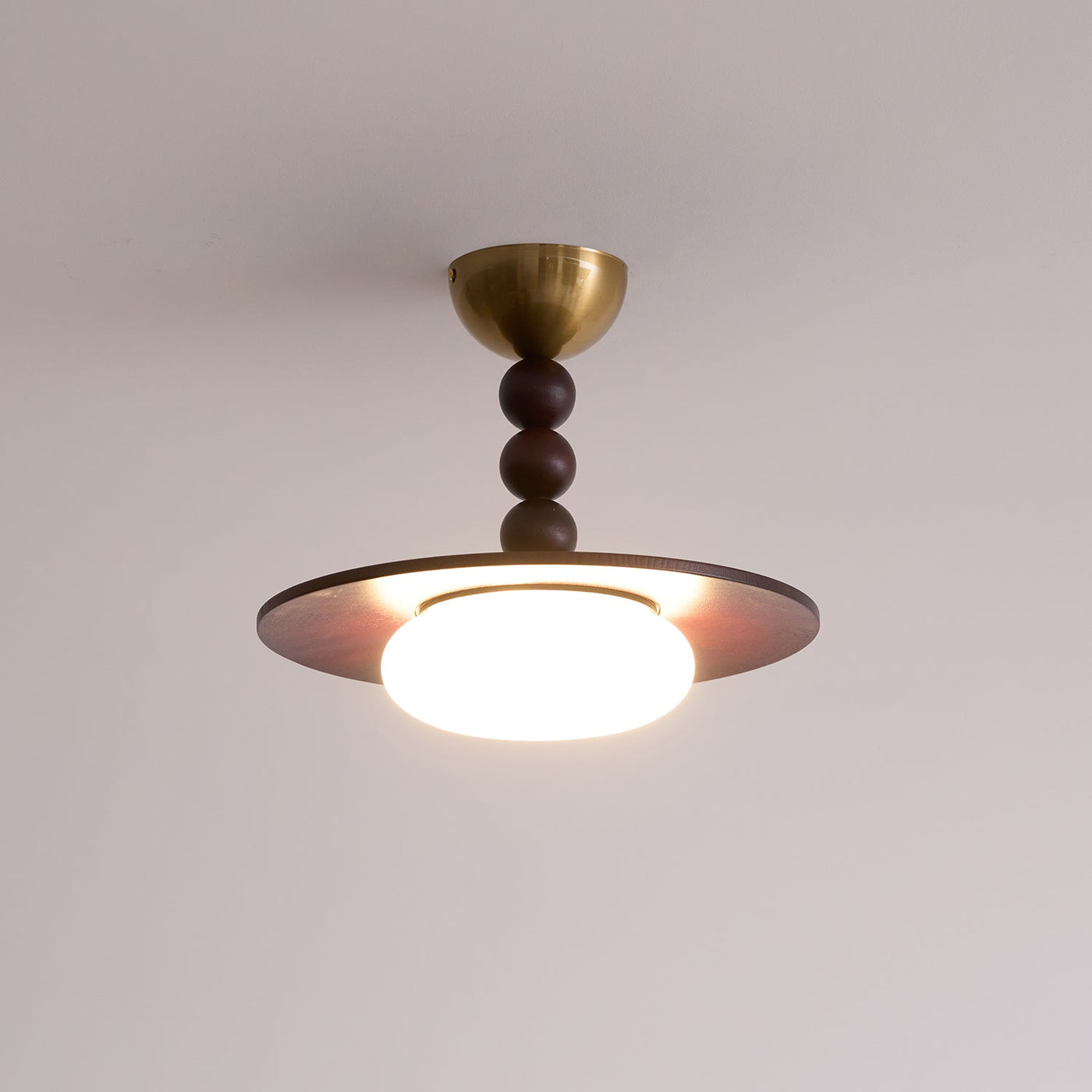 Delira Plafondlamp Walnoot Hout en Alabasterlook