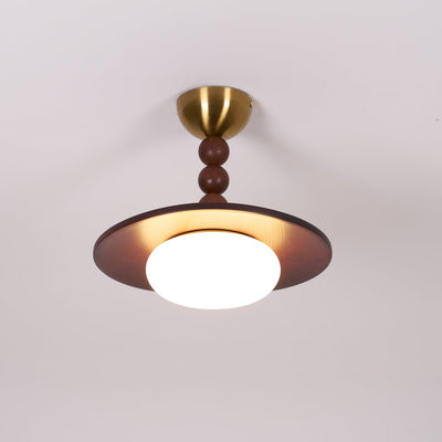 Delira Plafondlamp Walnoot Hout en Alabasterlook
