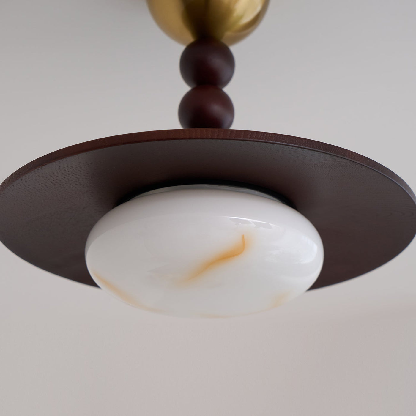Delira Plafondlamp Walnoot Hout en Alabasterlook