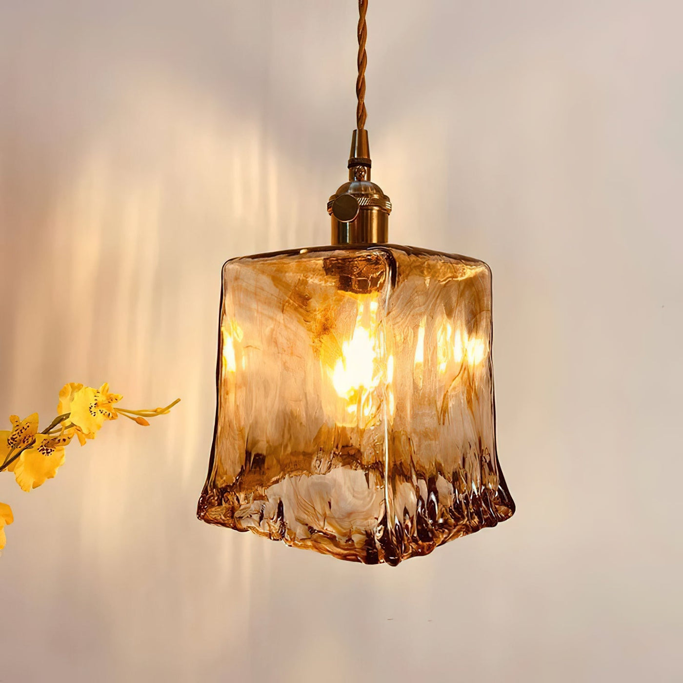 Delira Hanglamp Glas Messing Vintage