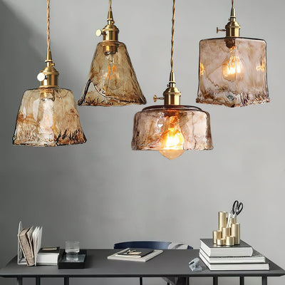 Delira Hanglamp Glas Messing Vintage