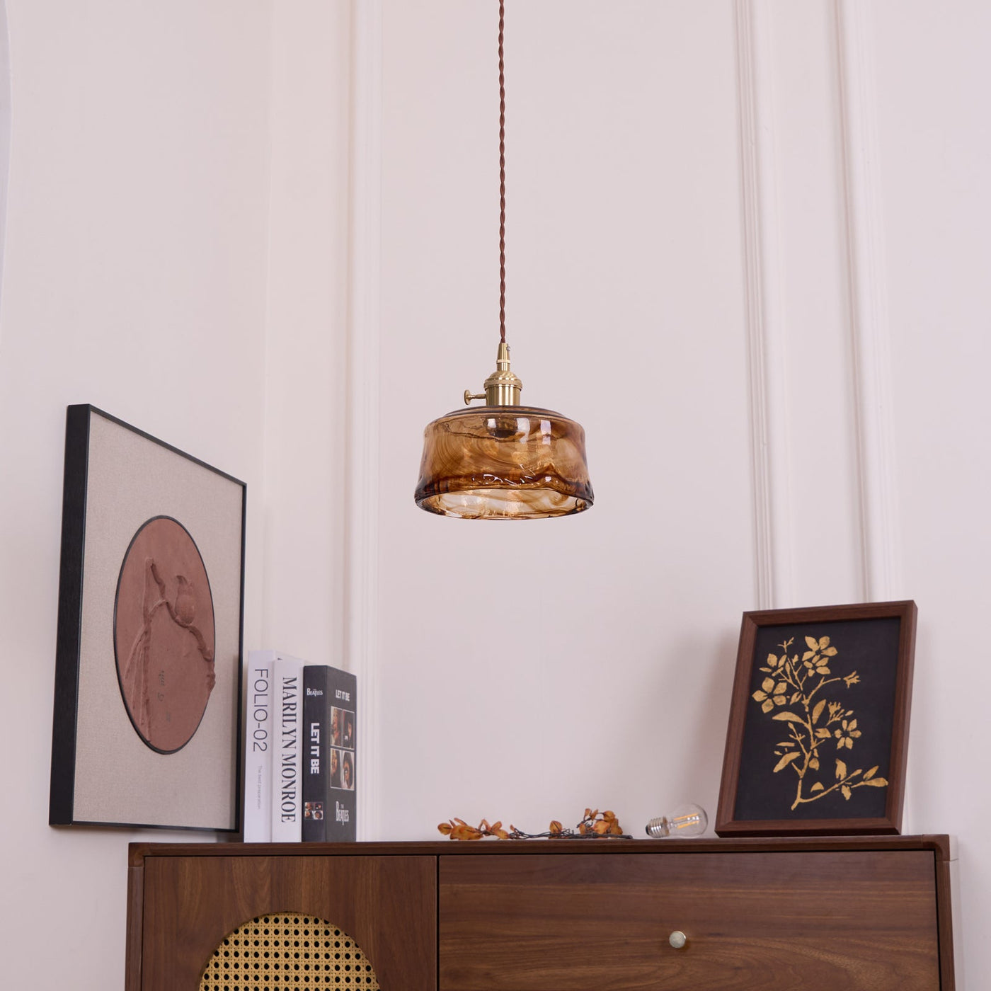 Delira Hanglamp Glas Messing Vintage