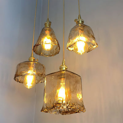 Delira Hanglamp Glas Messing Vintage
