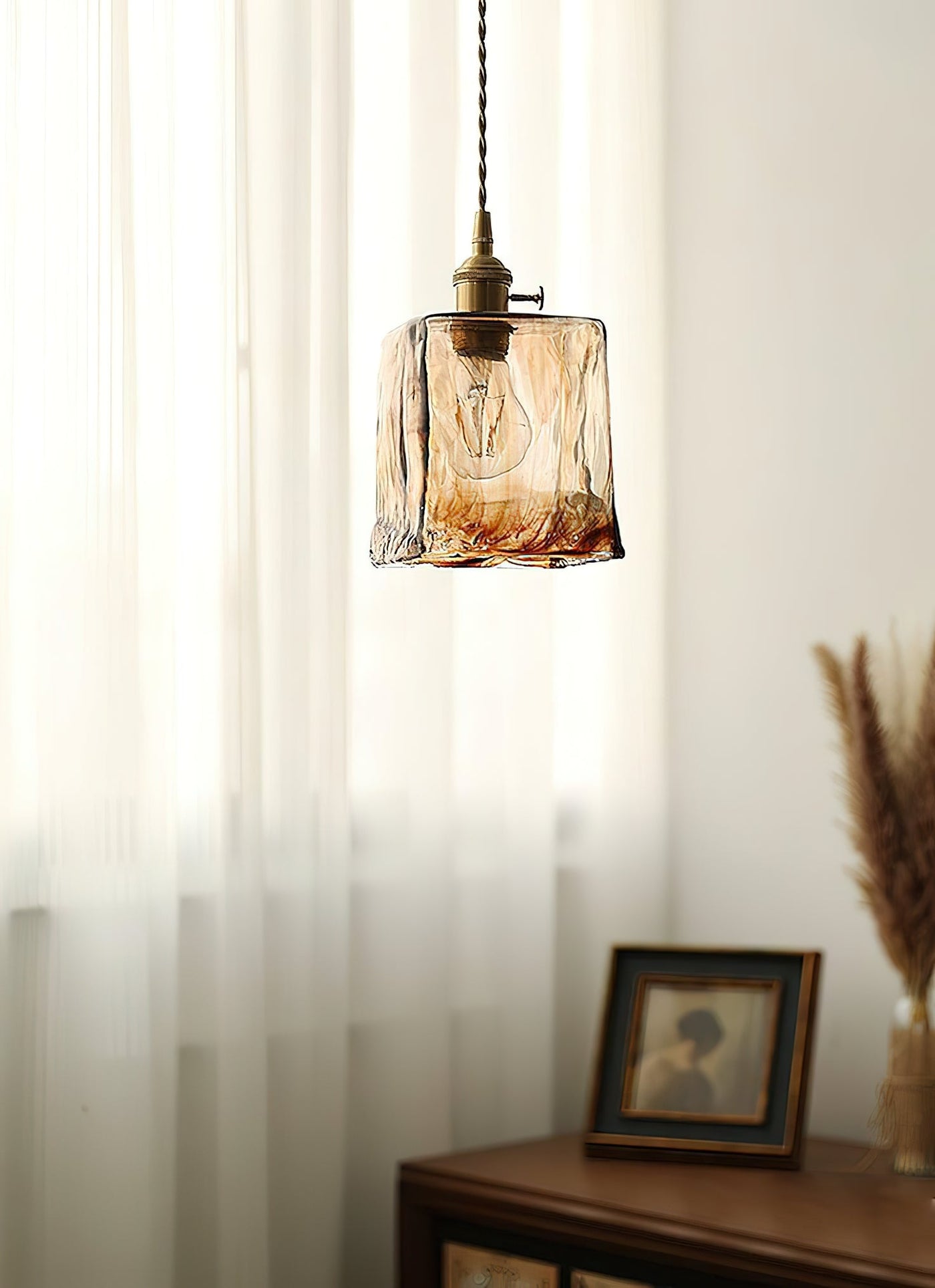 Delira Hanglamp Glas Messing Vintage