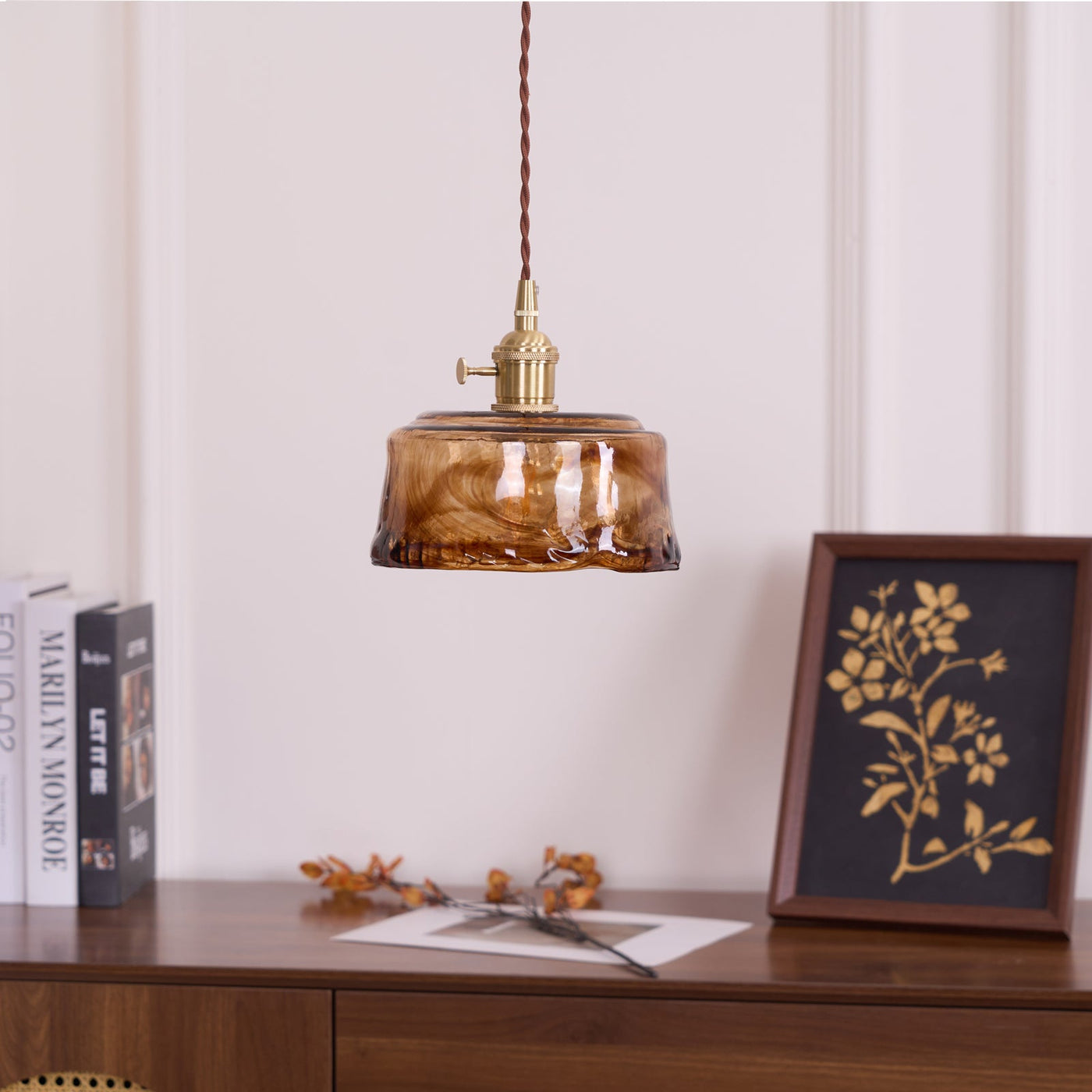 Delira Hanglamp Glas Messing Vintage