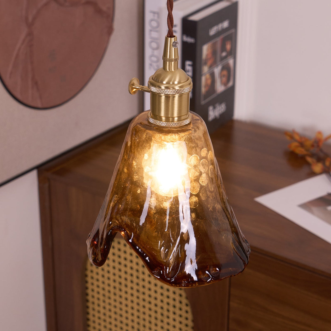 Delira Hanglamp Glas Messing Vintage