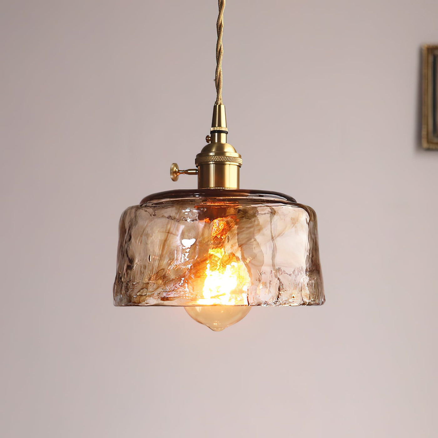 Delira Hanglamp Glas Messing Vintage