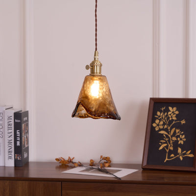 Delira Hanglamp Glas Messing Vintage