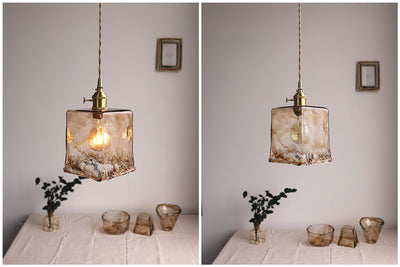 Delira Hanglamp Glas Messing Vintage