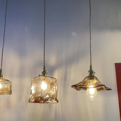 Delira Hanglamp Glas Messing Vintage