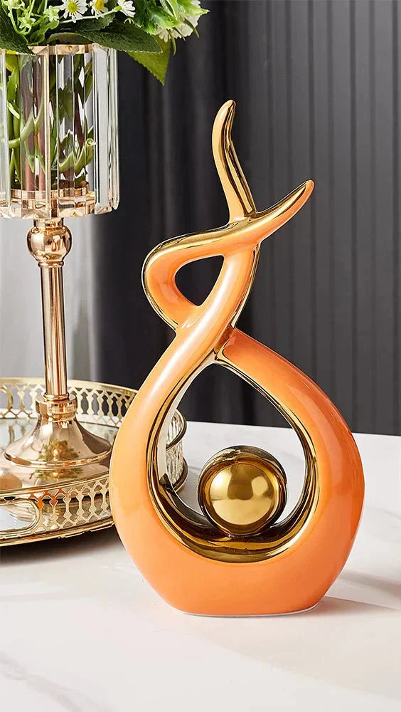 Delira Sculptuur Keramiek Goud Abstract Design