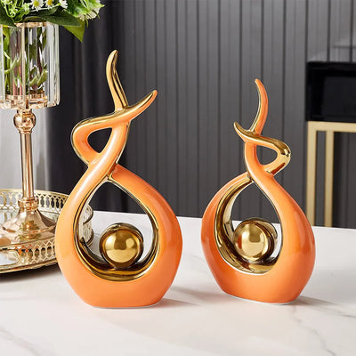 Delira Sculptuur Keramiek Goud Abstract Design