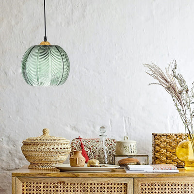 Delira Hanglamp Palmblad Glas Boho