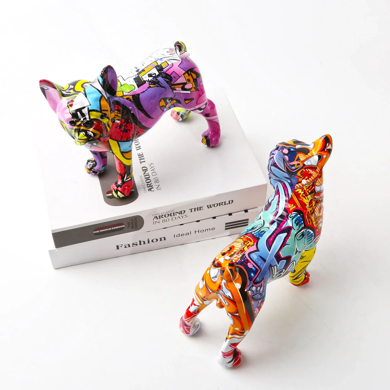 Delira Beeldje Franse Bulldog Kleurrijk Graffiti Design