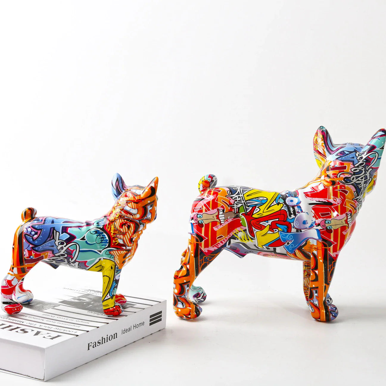 Delira Beeldje Franse Bulldog Kleurrijk Graffiti Design