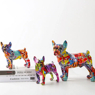 Delira Beeldje Franse Bulldog Kleurrijk Graffiti Design