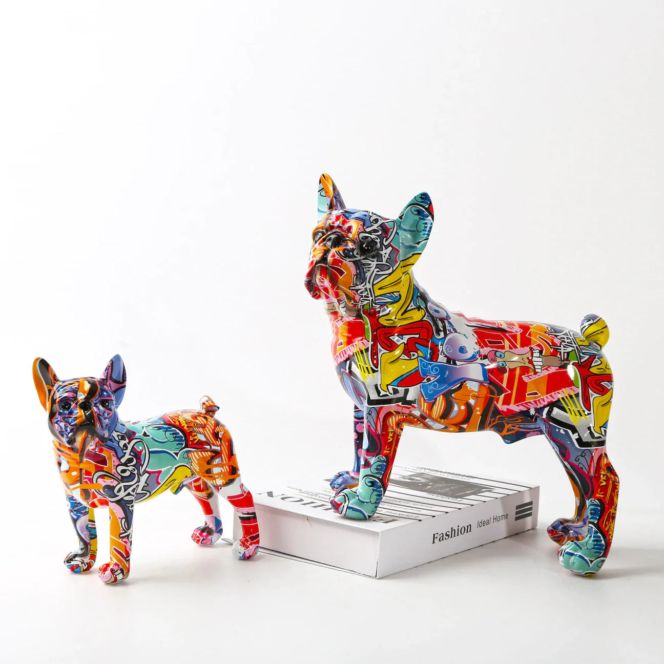 Delira Beeldje Franse Bulldog Kleurrijk Graffiti Design