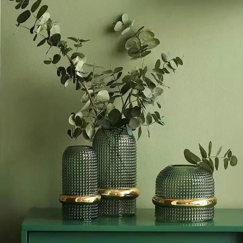 Delira Vaas Groen Met Gouden Rand