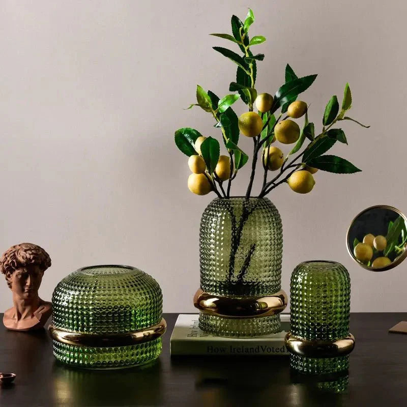 Delira Vaas Groen Met Gouden Rand