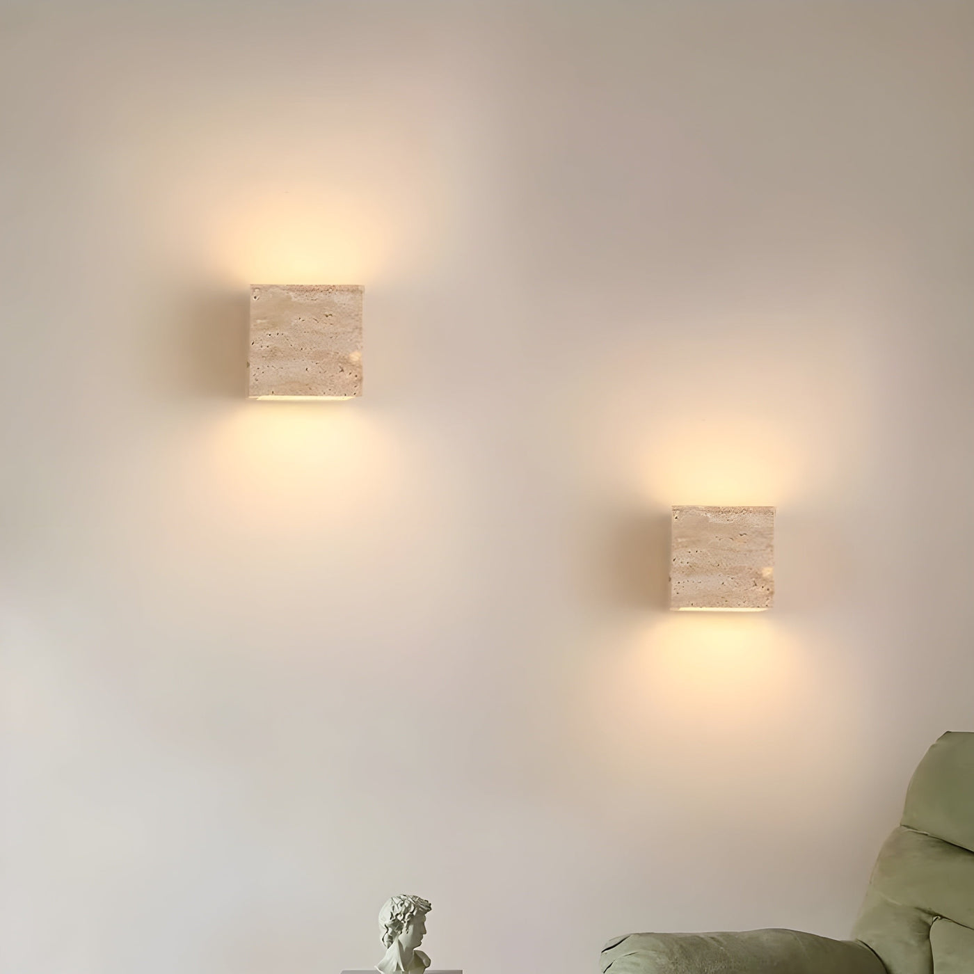 Delira Wandlamp Van Travertijnsteen