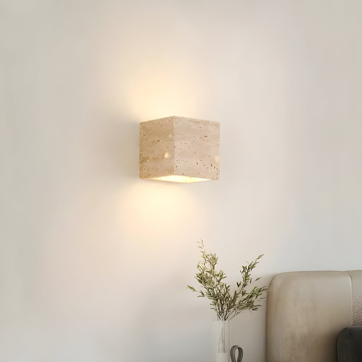 Delira Wandlamp Van Travertijnsteen