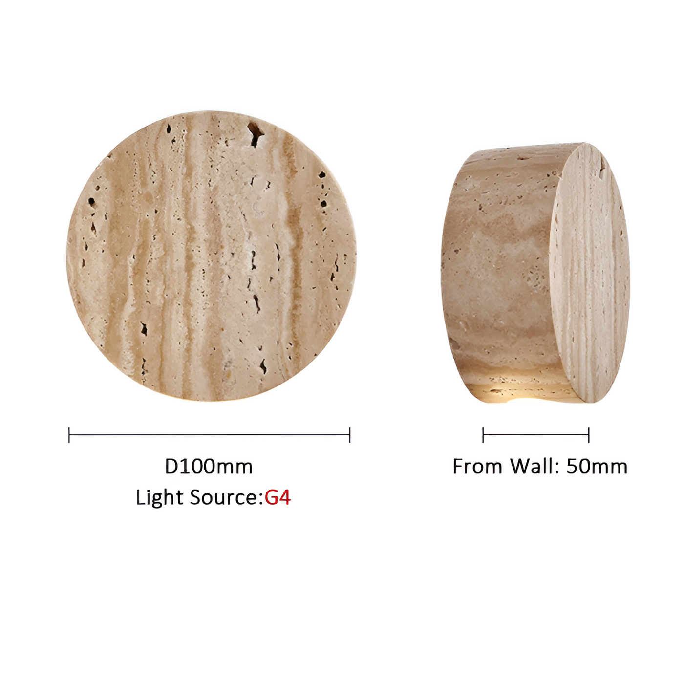 Delira Wandlamp Travertin Wabi Sabi