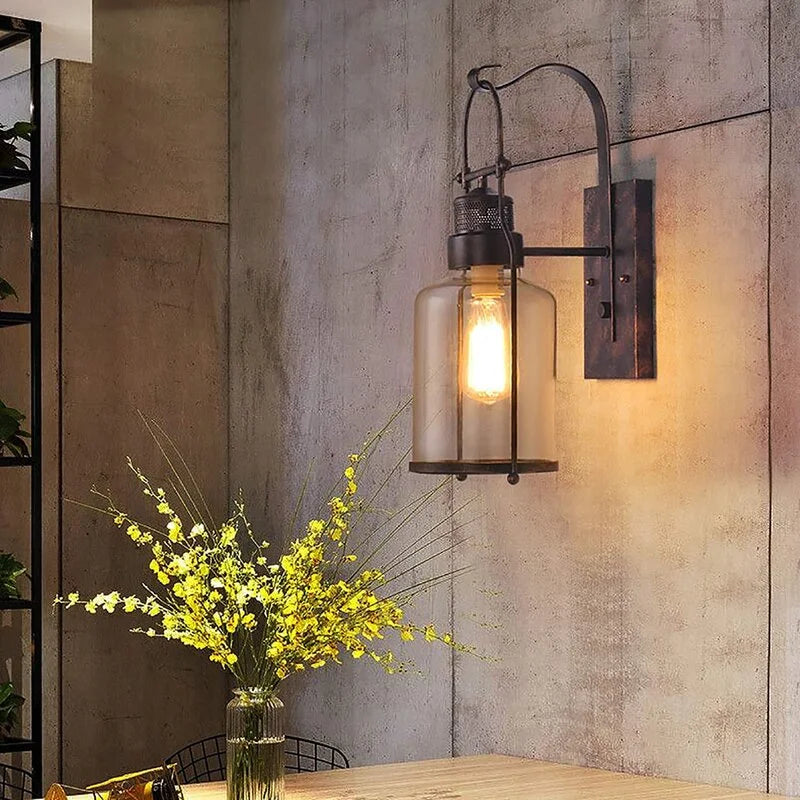 Delira Wandlamp Glas Antiek Industrieel