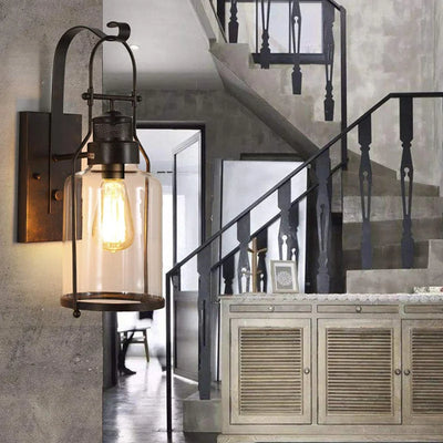 Delira Wandlamp Glas Antiek Industrieel