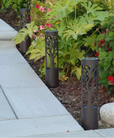 Delira Solar Padverlichting Set van 2 Bronskleurige Tuinlampen
