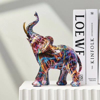Delira Beeldje Kleurrijke Olifant Graffiti