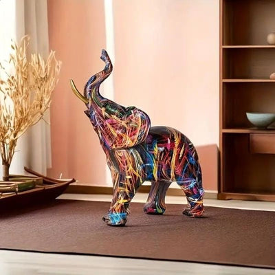 Delira Beeldje Kleurrijke Olifant Graffiti