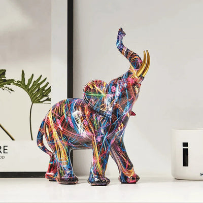 Delira Beeldje Kleurrijke Olifant Graffiti