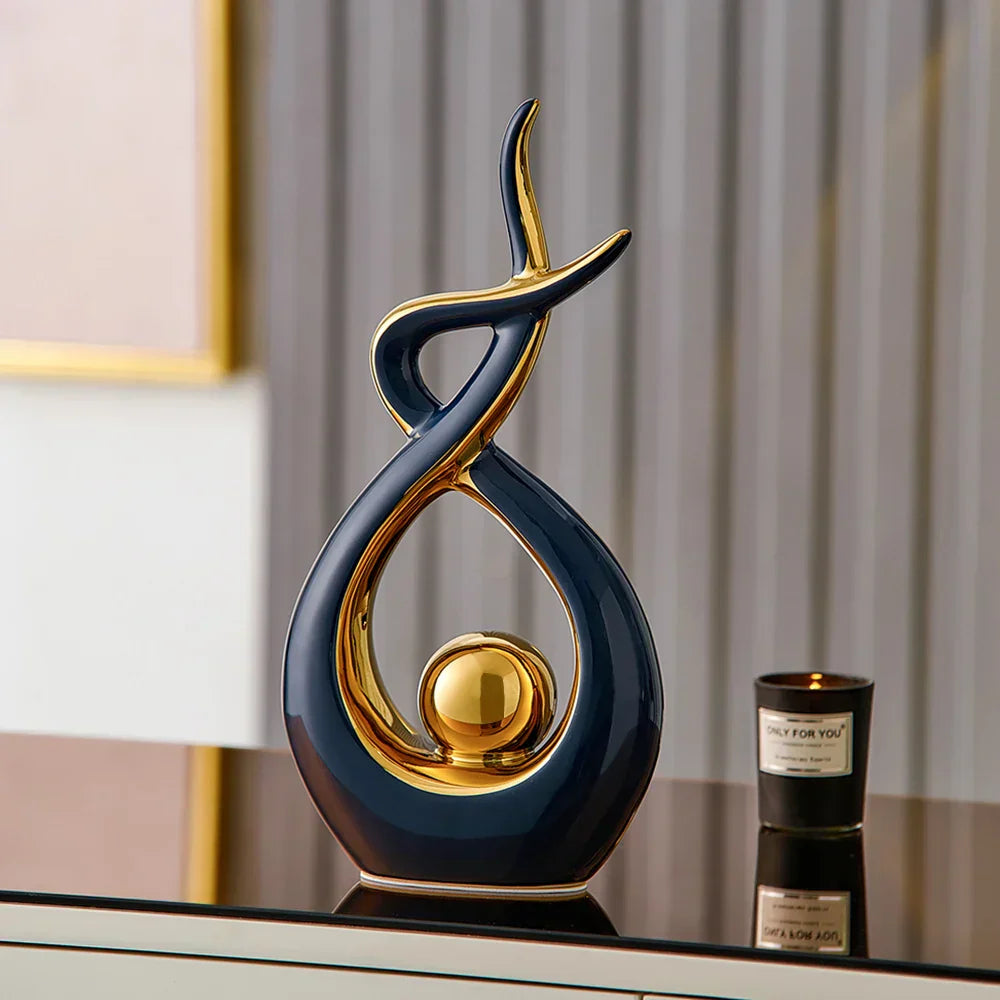 Delira Sculptuur Keramiek Goud Abstract Design