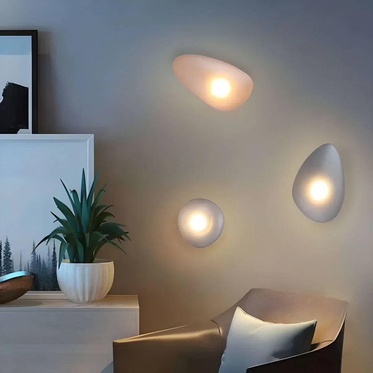 Delira Wandlamp Glas Pebble Kleuren