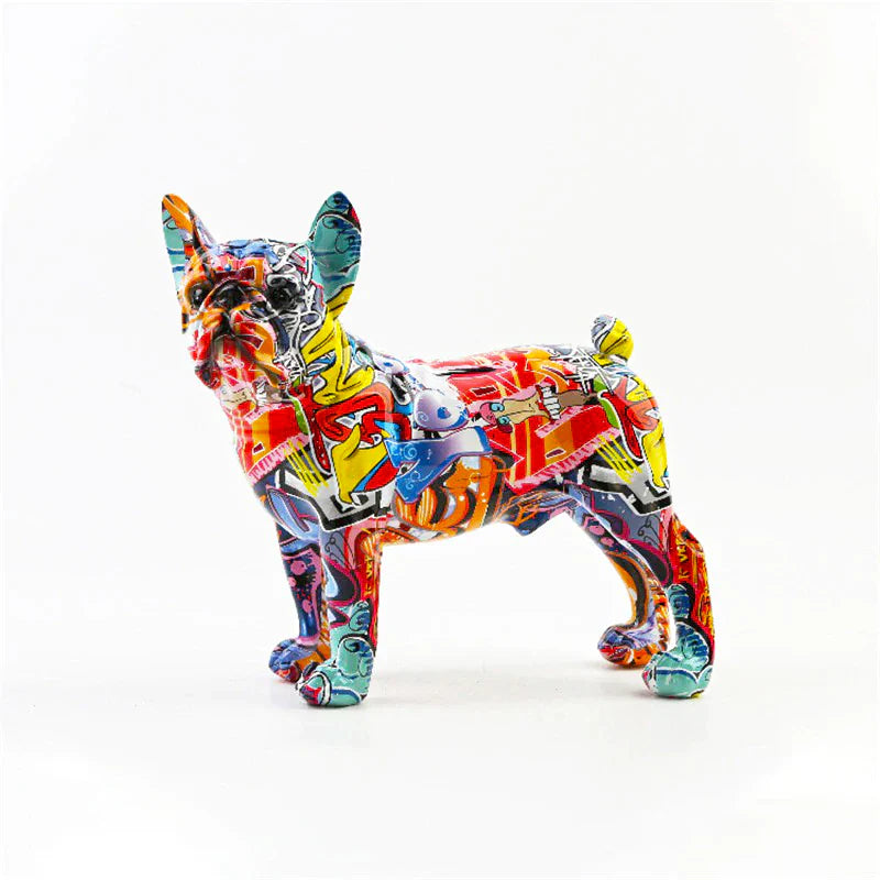 Delira Beeldje Franse Bulldog Kleurrijk Graffiti Design