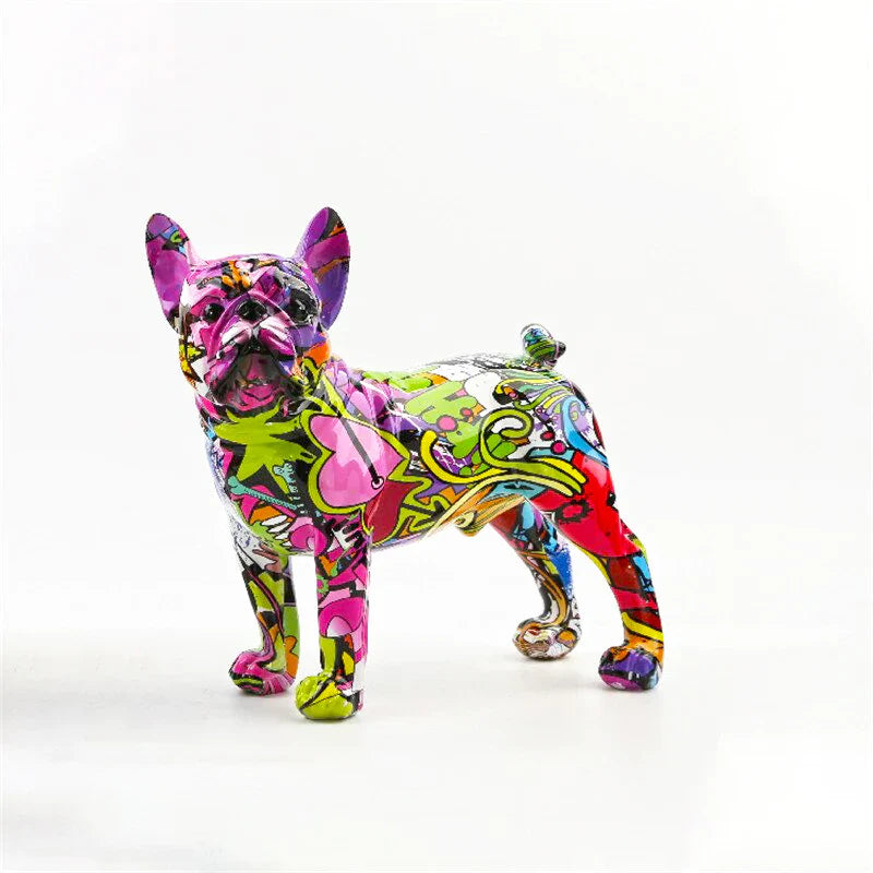 Delira Beeldje Franse Bulldog Kleurrijk Graffiti Design