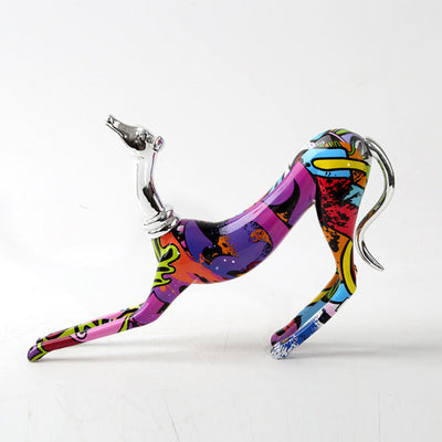 Delira Beeldje Greyhound Kleurrijk Graffiti Hondendecoratie