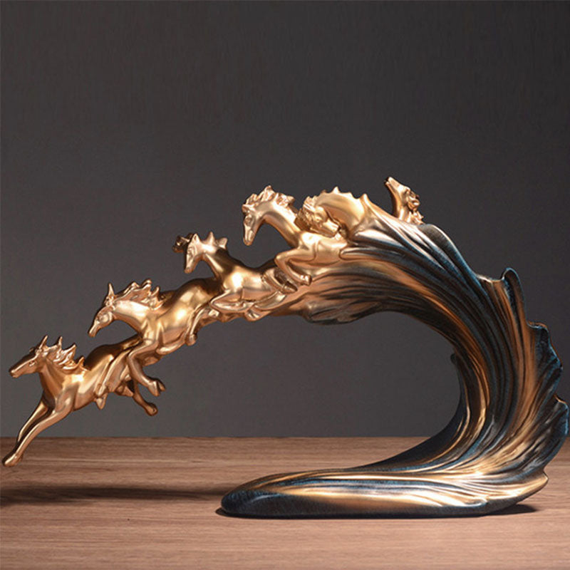 Delira Beeld Galopperend Paard Modern Sculpturaal Accent